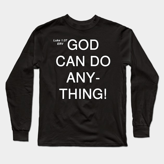Luke 1:37 Easy-to-Read Version Text Long Sleeve T-Shirt by Holy Bible Verses
